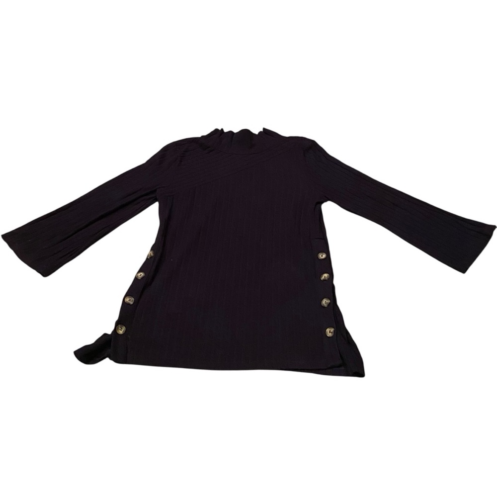 Anthropologie Saturday Sunday Sweater Mock Neck Ribbed Navy Blue Top Womens Sz S